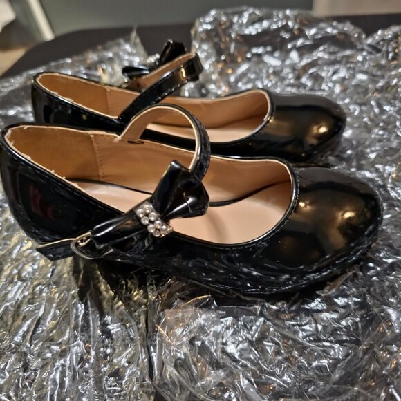 Little Girls Forever Link Mary Jane Pumps - Black Size 3 - Picture 3 of 6